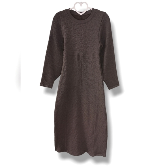 NWOT Free People Gabby Midi Sweater Seamless Dress in Brown 🤎 Size M/L $198 - Picture 4 of 7